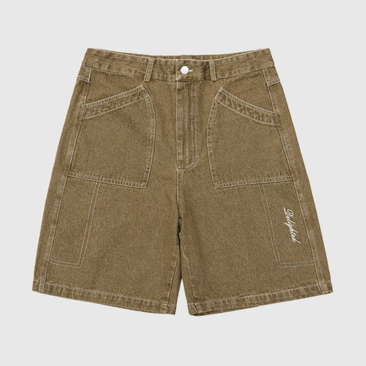 Vintage Distressed Solid Jorts Coffee / M