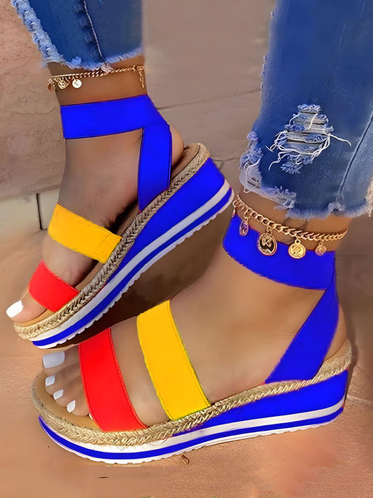 Strap Platform Sandals Blue / 5/5.5