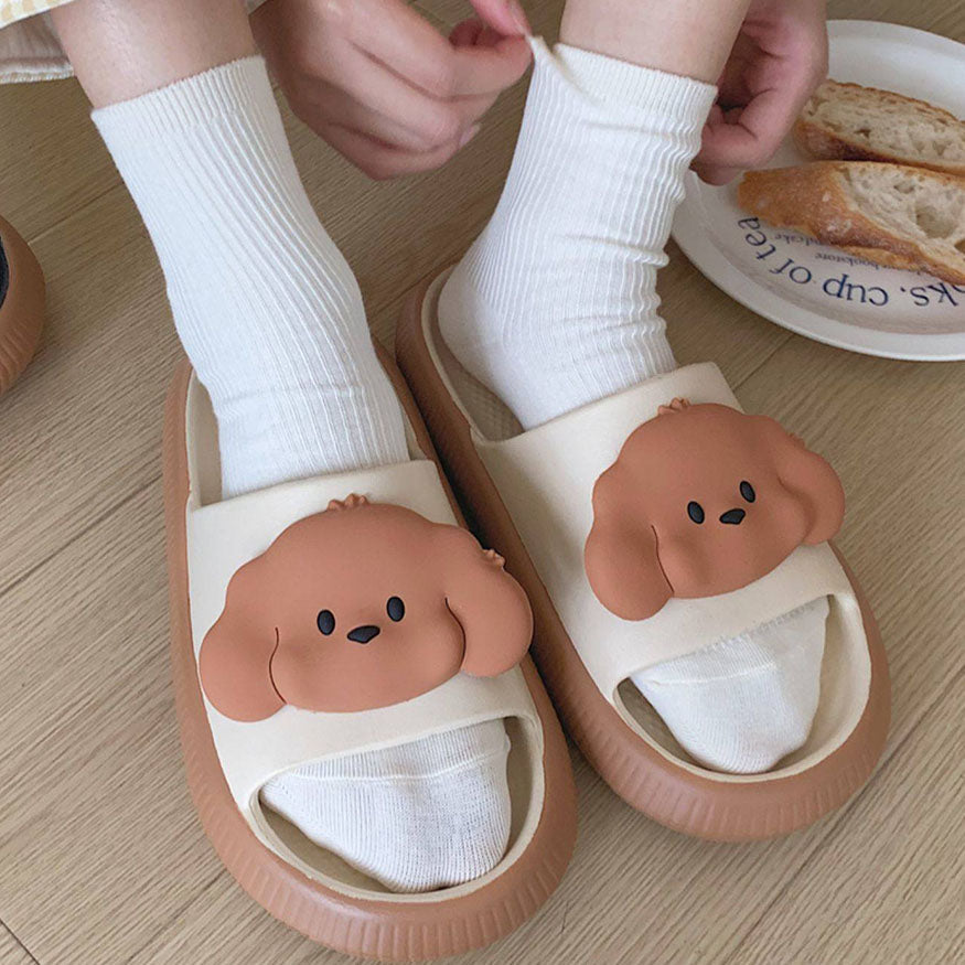 Cute Puppy Shaped Slides Yellow / EU:39-40:US Women's 8-9.5 Men's 5.5-7