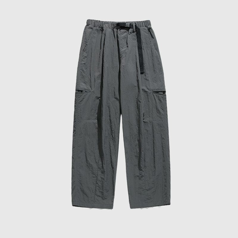 Water-Repellent Belted Yamamoto Pants Black / M