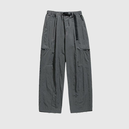 Water-Repellent Belted Yamamoto Pants Black / M
