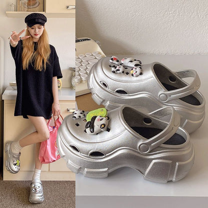 Cartoon Panda Garden Clog Black / EU:38-39:US Women's 7-8.5 Men's 4.5-6
