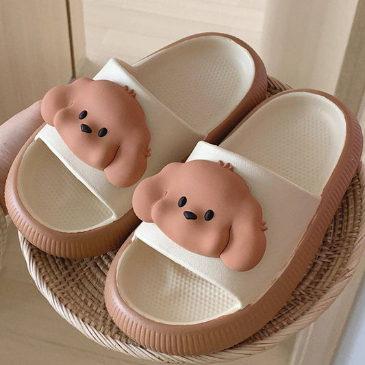 Cute Puppy Shaped Slides White / EU:35-36:US Women's 4-5.5
