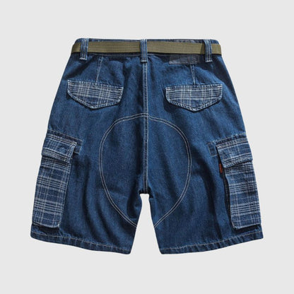 Loose Plaid Pocket Jorts Blue / M