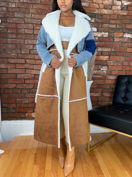 Woolen Denim Trench Coat Blue / S