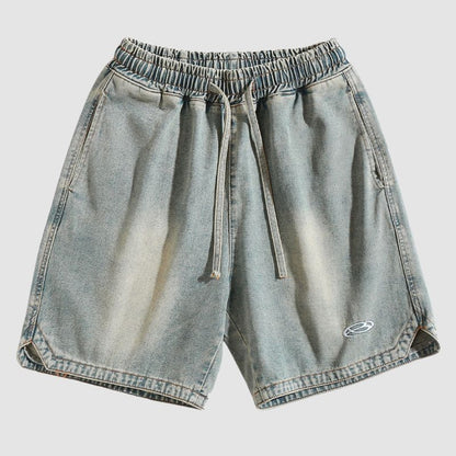 Slit Design Washed Jorts Black / L