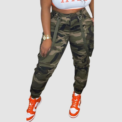 Camouflage Cargo Patch Pocket Overalls Camouflage / M
