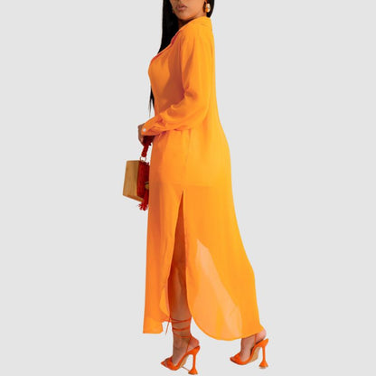 Long Shirts & Shorts Set Orange / M