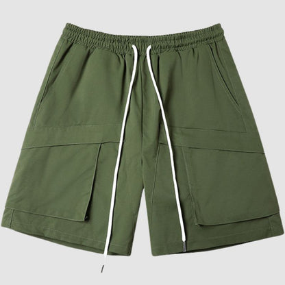 Pocket Patch Drawstring Cargo Shorts Light Green / L