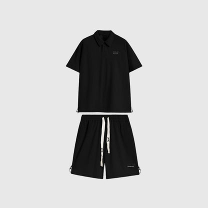 Solid Polo Tee Set Black / M