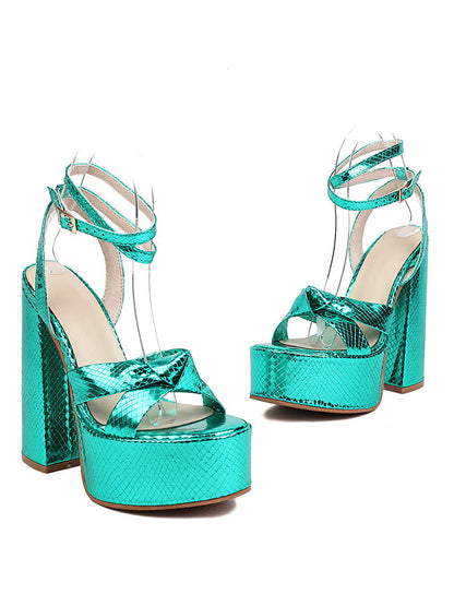 Metallic Platform High Heels Green / 10.5/11