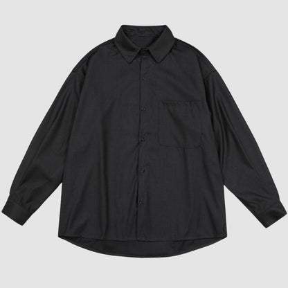 Loose Simple Shirt Set Shirts / Grey / 2XL