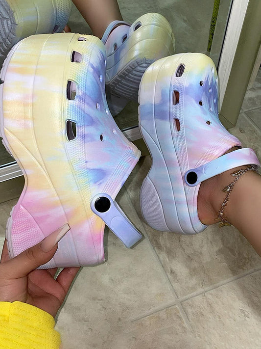 Casual Thick Sole Hole Sandals Light Purple / 5/5.5