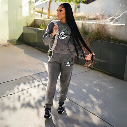Rabbit Printed Pant Set Grey / M