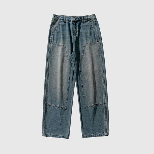 Vintage Washed Casual Denim Jeans Black / M