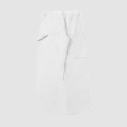 Wide Leg Solid Color Cargo Pants Pink / XL