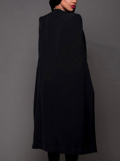 Long Sleeve Cape Blazer Black / XL