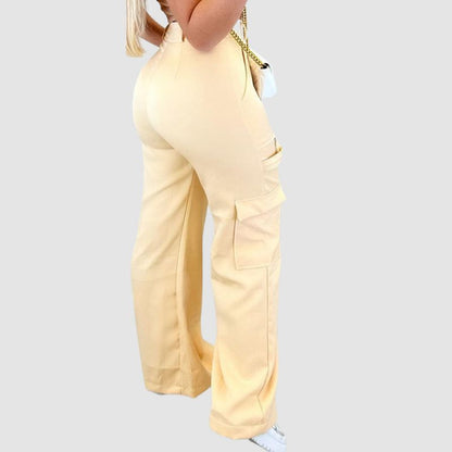 Pocket Patch High Waist Cargo Pants Black / M