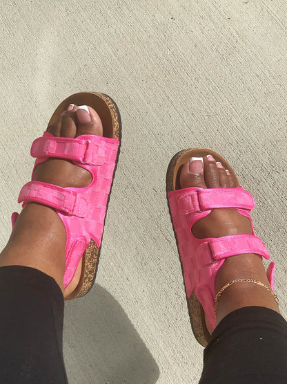 Velcro Flat Sandals Rose / 6.5/7
