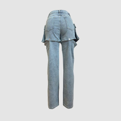 Pocket Patch High-Waist Jean Blue / 2XL