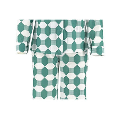 Geometric Printed Shirt Set Green / 2XL