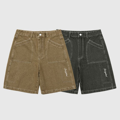 Vintage Distressed Solid Jorts Black / M