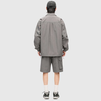 Solid Cargo Jacket Set Black / M