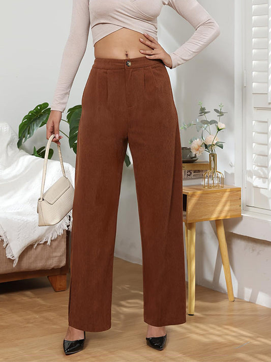 Side Pocket Wide Leg Pants Coffee / S