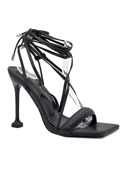 Solid Lace-Up Heels Orange / 5/5.5