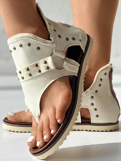 Star Print Studded Sandals Black / 10.5/11