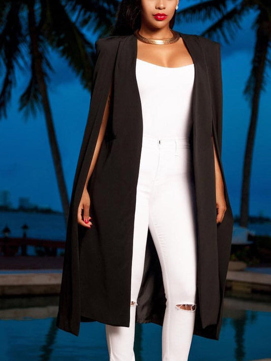 Long Sleeve Cape Blazer Black / S