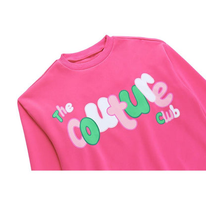 Letter Printed Design Sweatshirt Set White / L