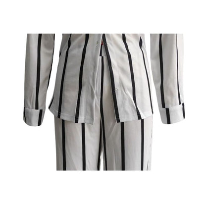 Stripe Printed Shirt Set Black / S