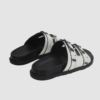 Solid Color Buckle Platform Slippers Black / EU:41:US Women's 10-10.5 Men's 7.5-8