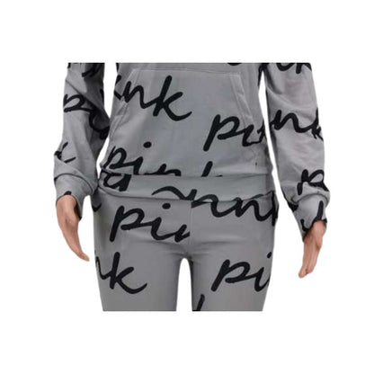 Letter Printed Zipper Set Grey / M