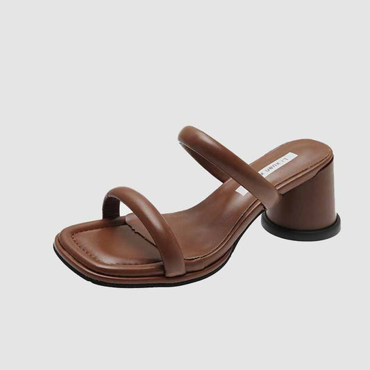 Chunky Heel French Style Retro Sandals Black / 35