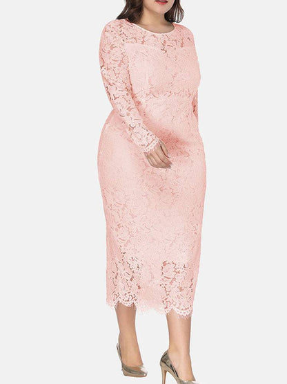 Elegant Lace Maxi Dress White / XL