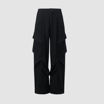Side Pocket Patch Pleated Cargo Pants Green / XL