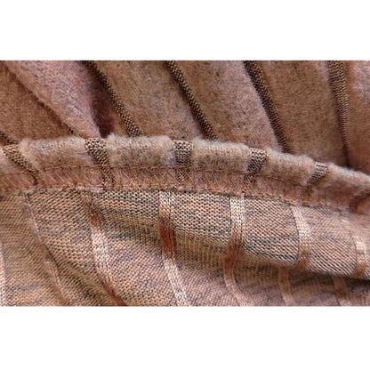Plus Size Solid Color Knit Set Brown / 4XL