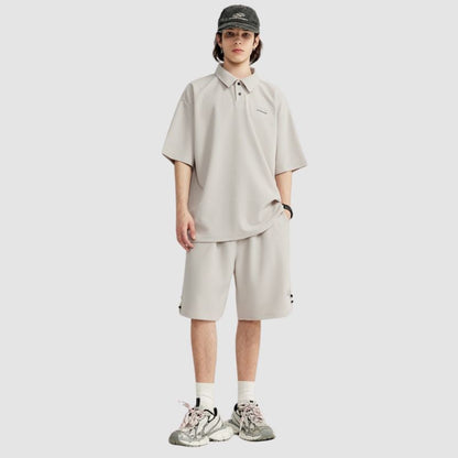 Solid Polo Tee Set Beige / S