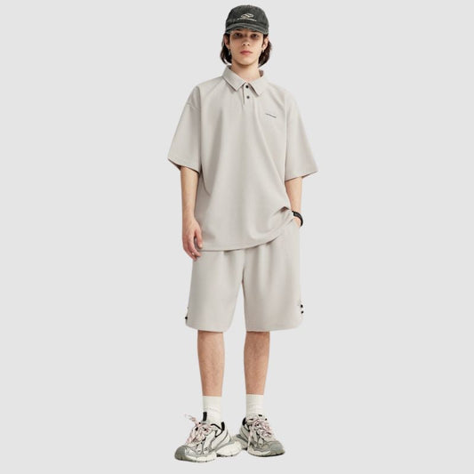 Solid Polo Tee Set Beige / S