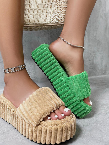 Toweling Platform Slide White / 7.5/8