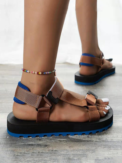 Velcro Beach Sandals Brown / 8.5