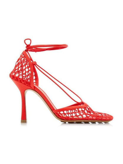 Square Toe Mesh Wrap Pumps Yellow / 8.5