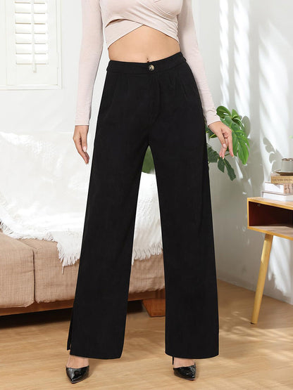 Side Pocket Wide Leg Pants Black / XL