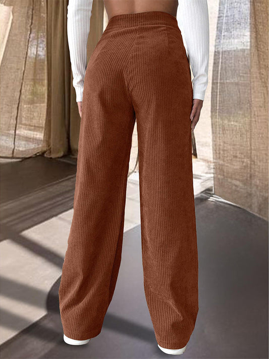 Side Pocket Wide Leg Pants Coffee / M