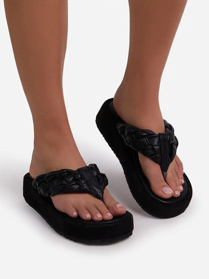 Casual Braided Flip-Flops Sandals Orange / 9/9.5