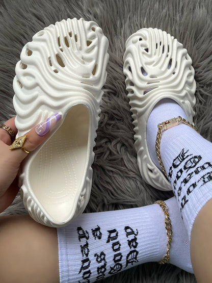 Hollow-Out EVA Sandals White / M