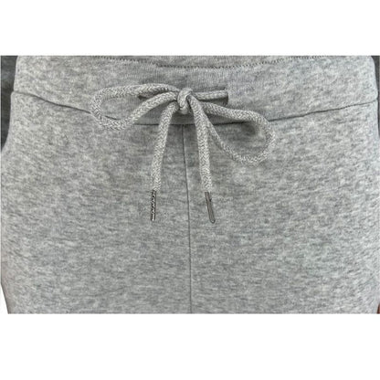 Solid Color Hoodies & Piled Pant Set Red / M