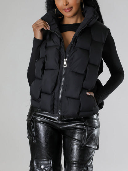 Braid Puffer Vest Taupe / M